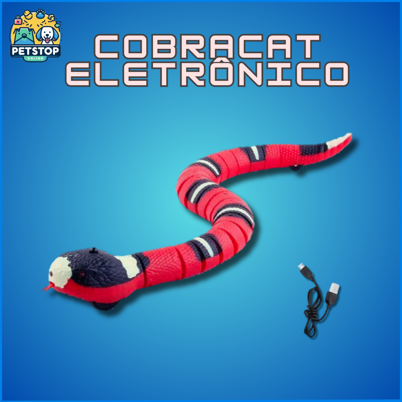 CobraCat Eletrônico - Cobra Interativa Recarregável de Brinquedo interativo automático eletrônico usb recarregável