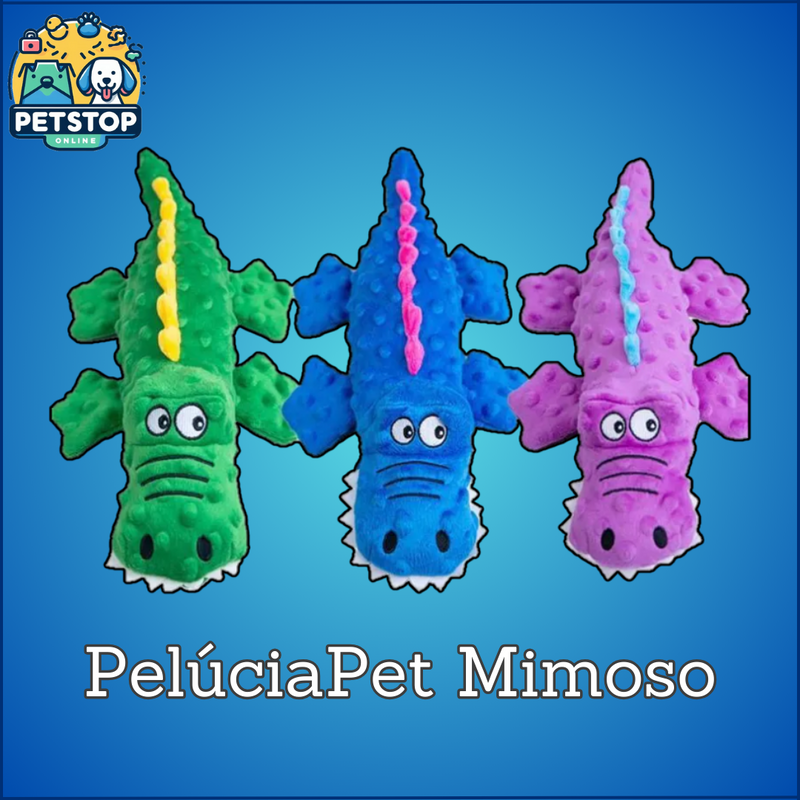 PelúciaPet Mimoso - Brinquedos de pelúcia macios para cães de estimação, crocodilo de pelúcia para cães pequenos e grandes, brinquedo interativo fofo durável
